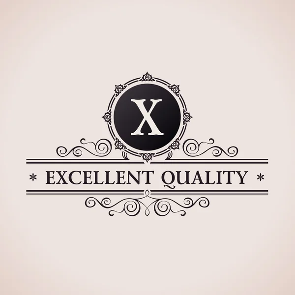 Luxe logo. Kalligrafische patroon elegant decor elementen. Vintage vector — Stockvector