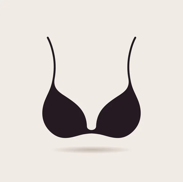 Icono del sujetador logotipo simple. figura delgada fitness hermosos pechos vect — Vector de stock