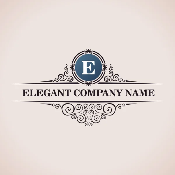 Logotipo de luxo. Padrão caligráfico elementos de decoração elegantes. Vetor vintage Ilustrações De Stock Royalty-Free