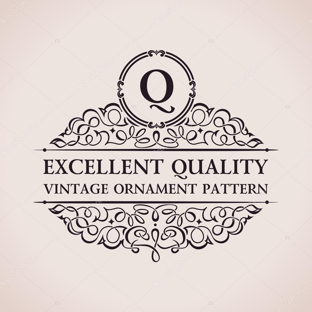 Luxury logo. Calligraphic pattern elegant decor elements. Vintag