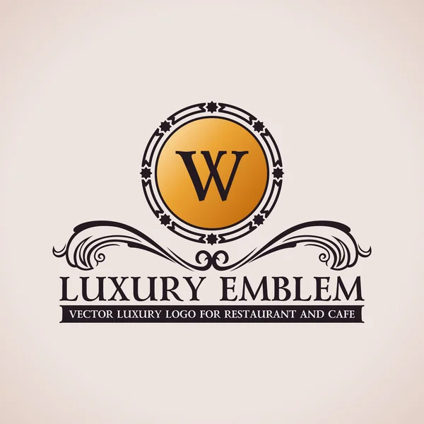 Luxury logo. Calligraphic pattern elegant decor elements. Vintage vector ornament — Stock Vector