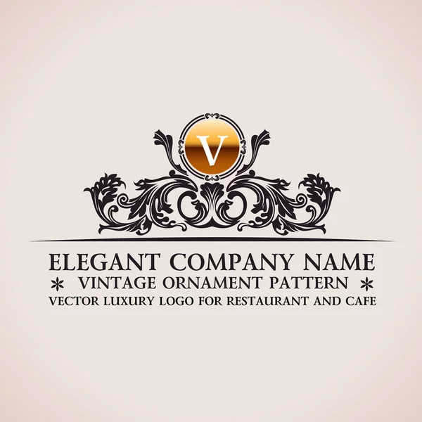 Luxe logo. Kalligrafische patroon elegant decor elementen. Vintage vector ornament — Stockvector