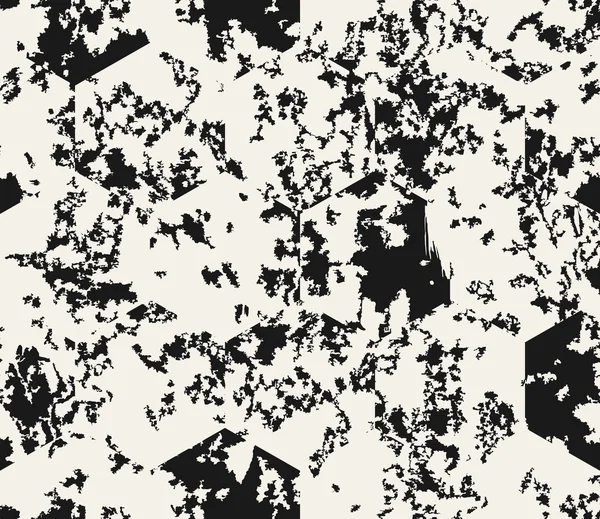 Patrón sin costura vectorial. Fondo grunge abstracto con pinceladas negras — Archivo Imágenes Vectoriales