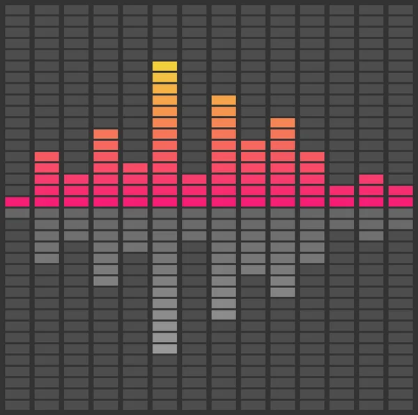 Equalizador de ondas sonoras abstrato. Música de pulso de áudio —  Vetores de Stock