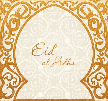 Feast of the Sacrifice greeting vector background. Muslim design