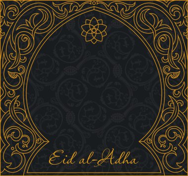 Feast of the Sacrifice greeting vector background. Muslim design