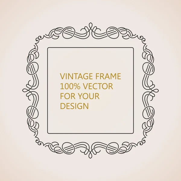 Calligraphic frame and page decoration. Vector vintage — Stok Vektör