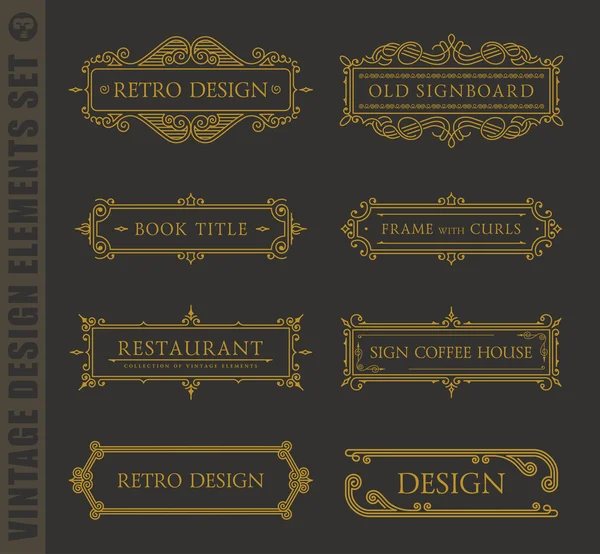 Elementos de diseño caligráfico. Set vectorial barroco. Iconos vintage — Vector de stock