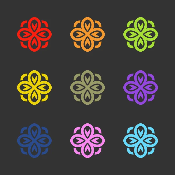 Çiçek logosu. Vektör işareti amblemi