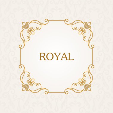 Calligraphic frame. Vector vintage elegant text border