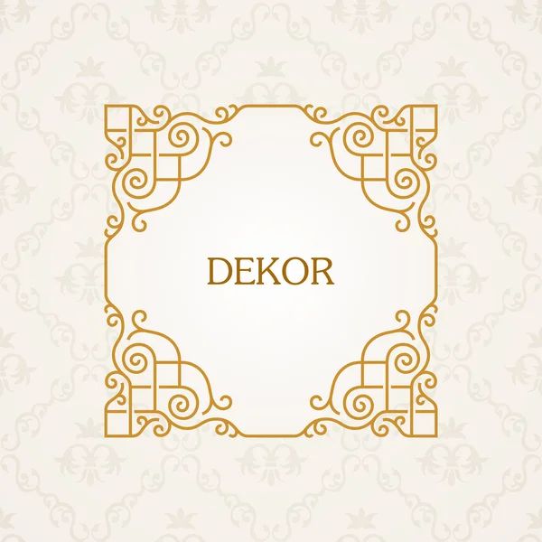 Calligraphic frame. Vector vintage elegant text border — Stok Vektör