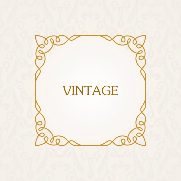 Calligraphic frame. Vector vintage elegant text border — Stok Vektör