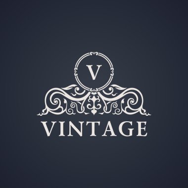 Vintage lüks amblemi. Zarif kaligrafi vektör logosu