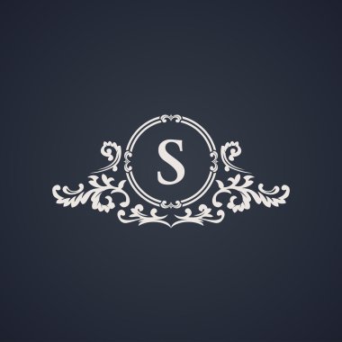Vintage lüks amblemi. Zarif kaligrafi vektör logosu