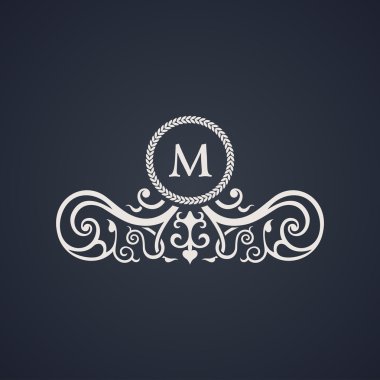 Vintage lüks amblemi. Zarif kaligrafi vektör logosu