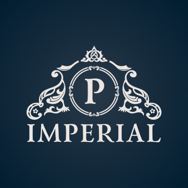 Calligraphic Vintage emblem. Imperial art clipart