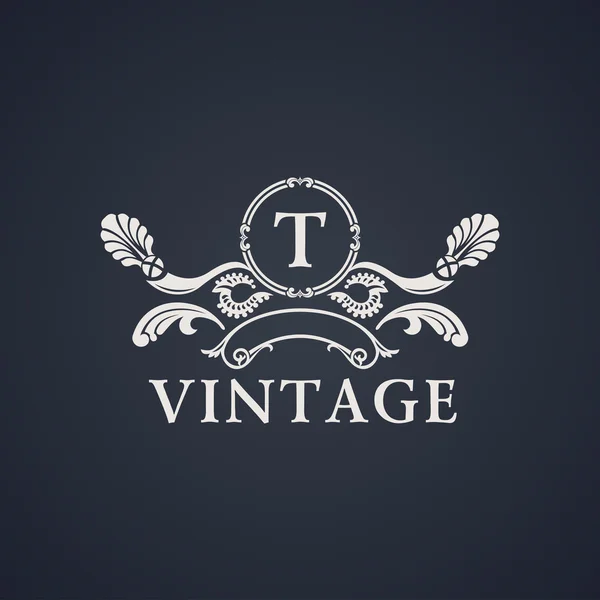 Emblème de luxe vintage. Élégant logo vectoriel calligraphique — Image vectorielle