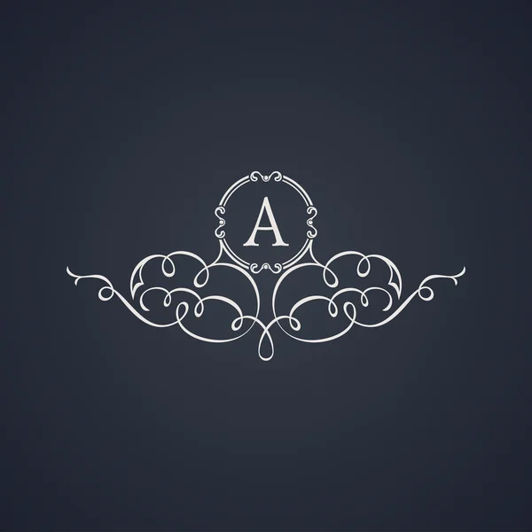 Emblema de lujo vintage. Elegante logotipo de vector caligráfico — Vector de stock