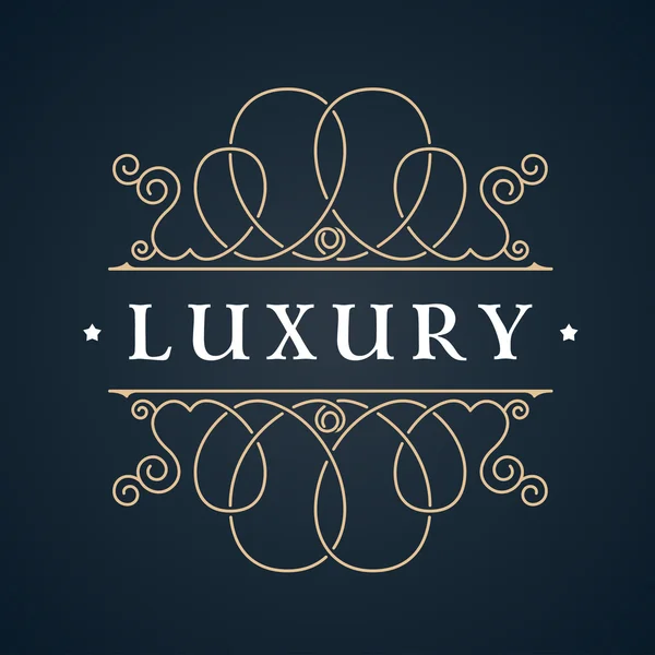 Calligraphic Luxury Emblem logo — Stock Vector