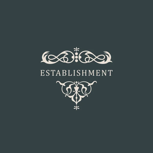 Vintage luxury emblem. Elegant Calligraphic vector symbol — Stok Vektör