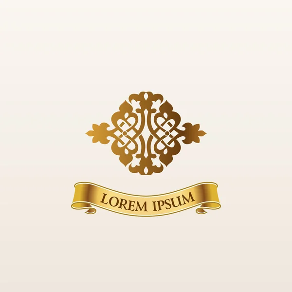 Vintage luxe vector gouden embleem. Elegante kalligrafische logo — Stockvector