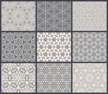 Vintage backgrounds seamless pattern set