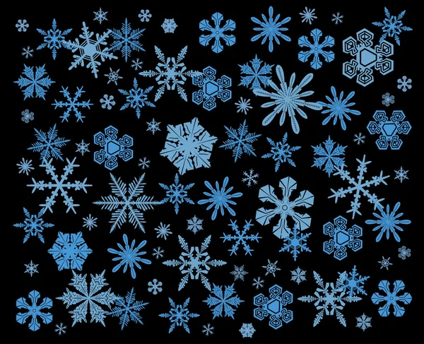 Set invierno copo de nieve. Vector — Vector de stock
