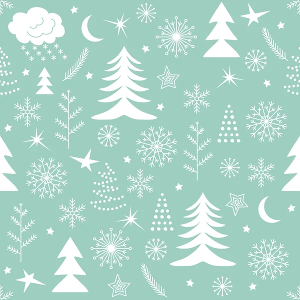 Seamless Christmas pattern green — Stock Vector
