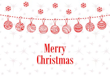 Neşeli Noel top. Vektör arka plan doodle
