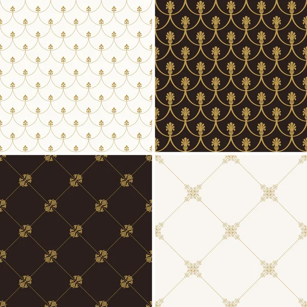 Nahtloser Vektor floraler Hintergrund Gold — Stockvektor © Extezy #2475026