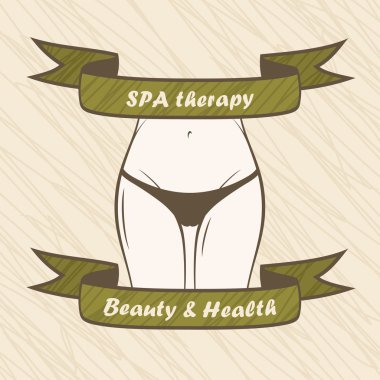 Female body vector. Spa, health, fitness banner