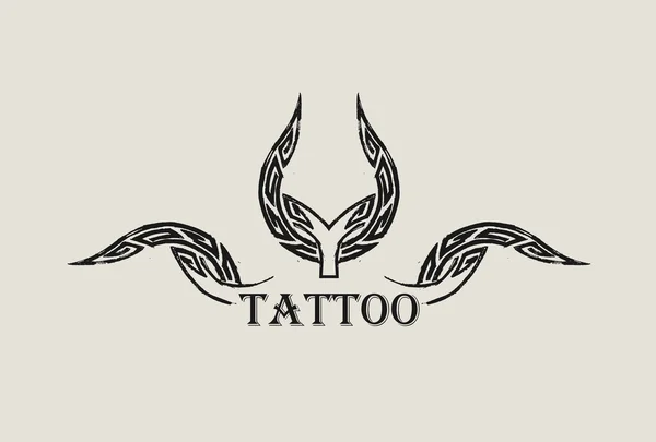 Tatuaggio astratto del vettore. Nero simbolo grunge — Vettoriale Stock