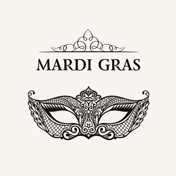 Beautiful mask of lace. Mardi Gras vector background — Stock Vector