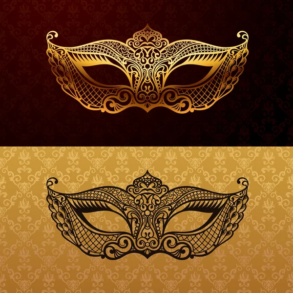 Hermosa máscara de encaje. Mardi Gras vector de fondo — Vector de stock