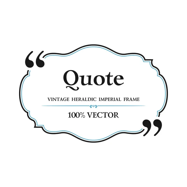 Vintage Quote blank with text bubble box balloon. — Stock Vector