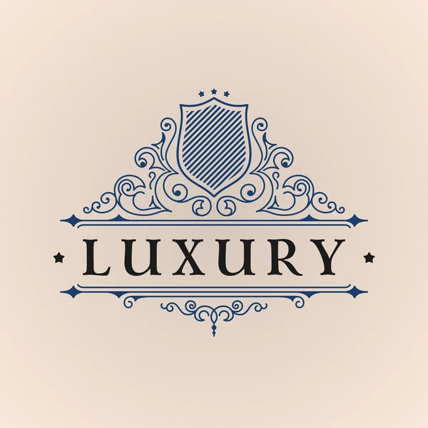 Kaligrafické luxusní logo. Emblém elegantní ozdobné prvky. Ročník — Stockový vektor