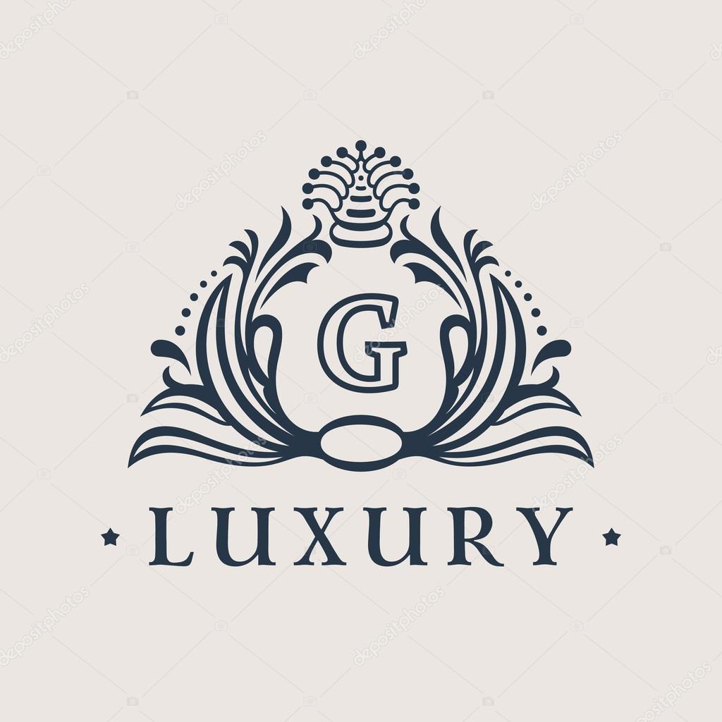 Calligraphic flourishes Luxury Logo template elegant ornament