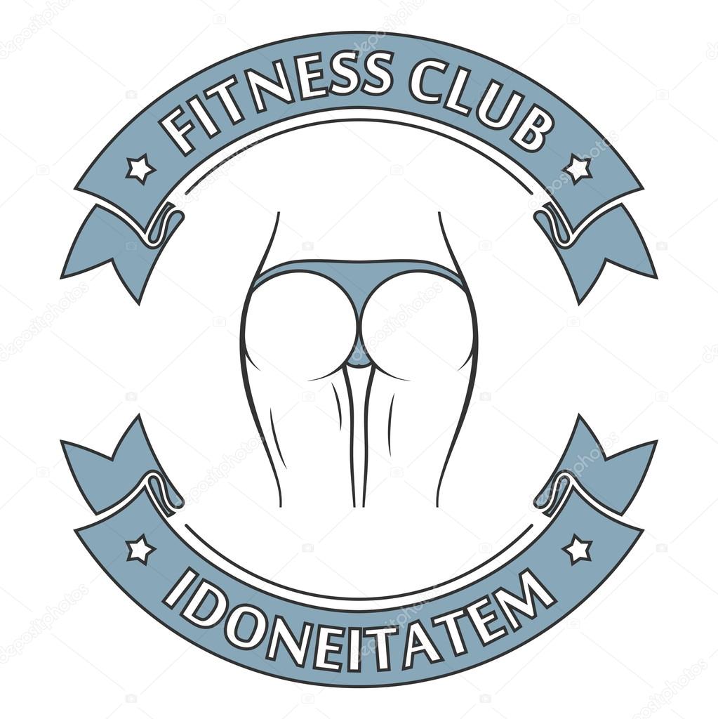 Fitness woman banner. Slim girl figure in panties. Vector illustration