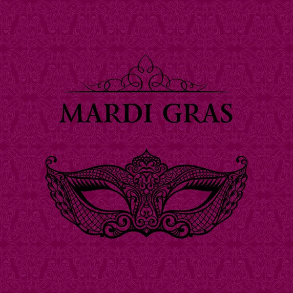 Hermosa máscara de encaje. Mardi Gras vector de fondo — Archivo Imágenes Vectoriales