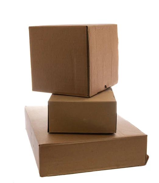 Pile Closed Carboard Boxes — Stock Photo, Image