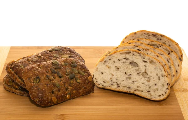 Weißes Und Dunkles Brot Mit Samen — Stockfoto
