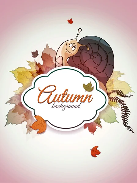 秋季背景与蜗牛 — 图库矢量图片