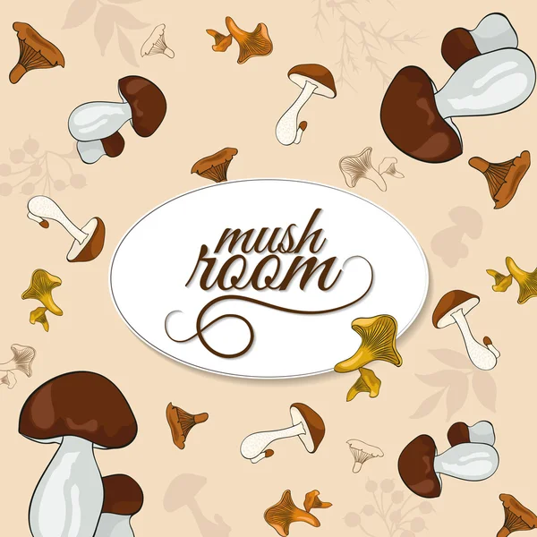 Illustrazione vettoriale con funghi Illustrazione Stock