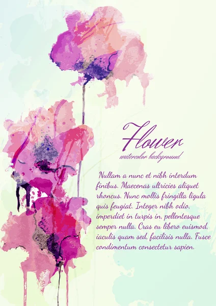 Ακουαρέλα φόντο λουλούδι — Διανυσματικό Αρχείο