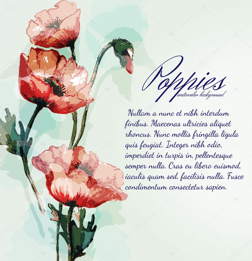 Cute background with watercolor peonies