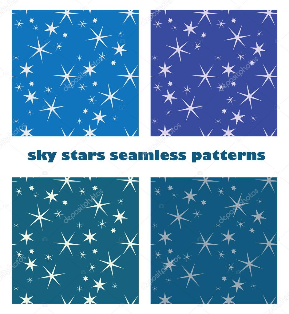 sky star seamless patterns