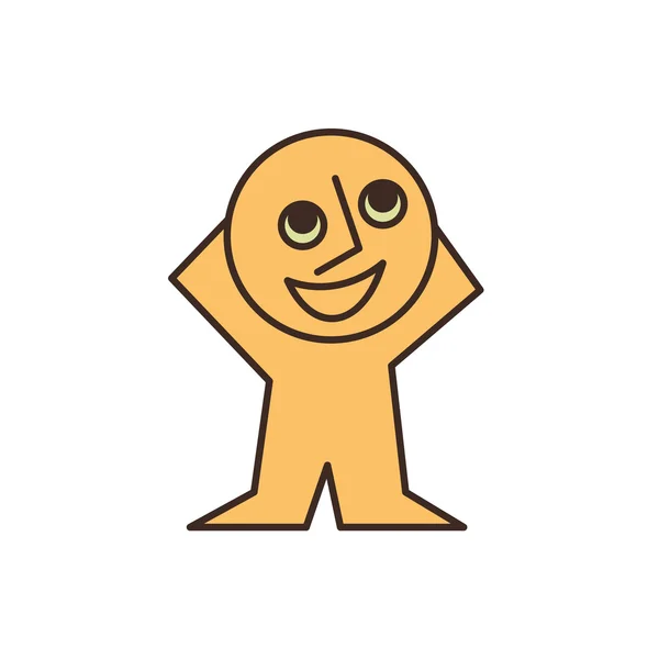 Sonriente hombre amarillo — Vector de stock