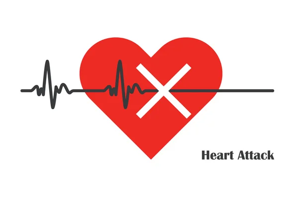 Pulso ritmo ataque cardíaco — Vector de stock