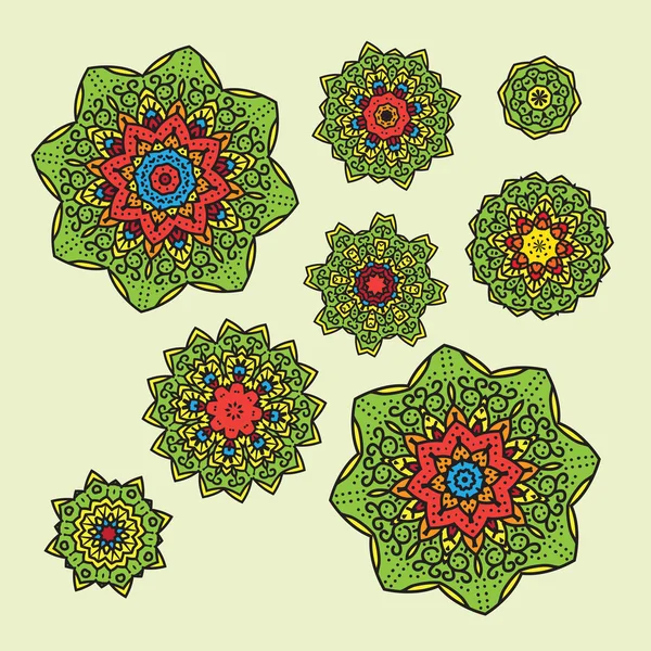 Blumen Mandalas Vektor — Stockvektor