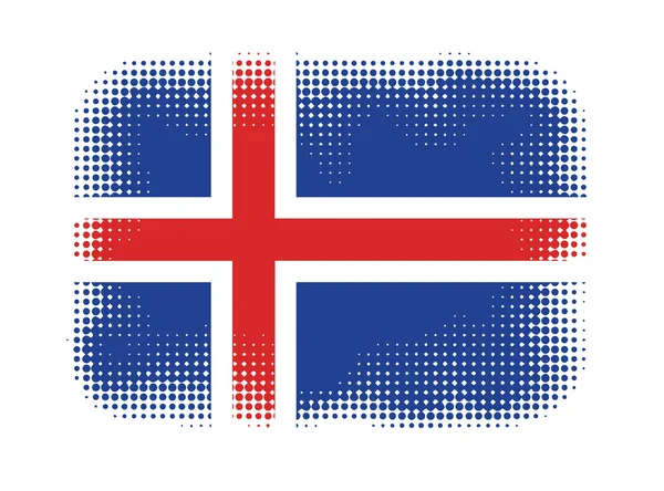 Islandia símbolo de la bandera de medio tono — Vector de stock